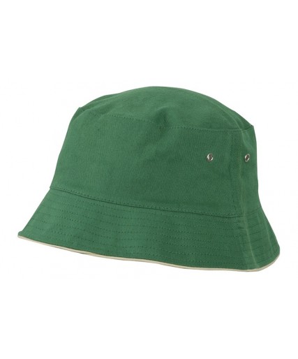 Fisherman Contrast Piping Bucket Hat Dark Green/Beige Fisherman Contrast Piping Bucket Hat Dark Green/Beige