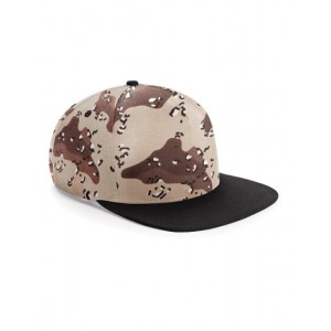Camo Snapback Cap - Brown Camo/Black