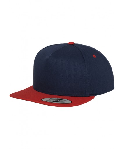 Classic 5 Panel Snapback Cap Navy/red Classic 5 Panel Snapback Cap Navy/red