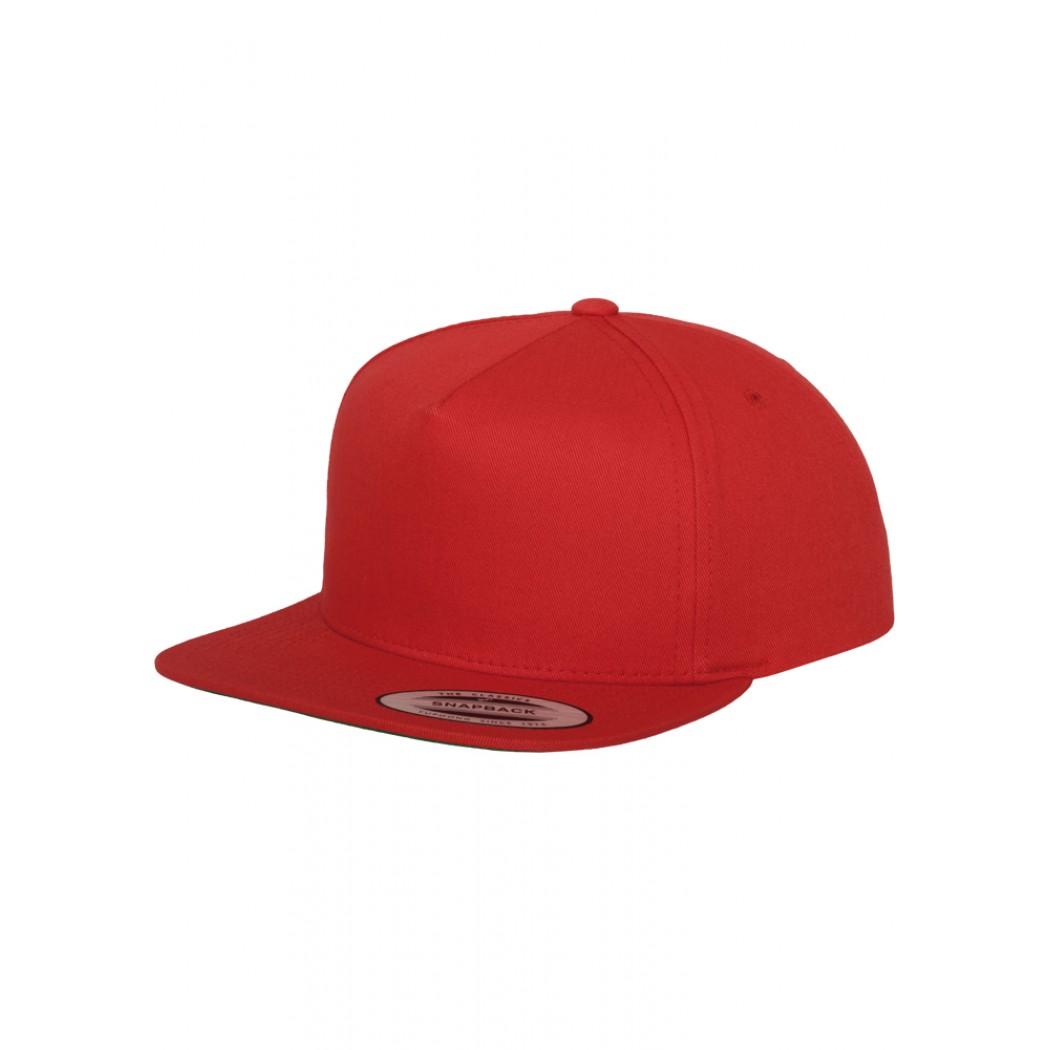 Classic 5 Panel Snapback Cap Red Classic 5 Panel Snapback Cap Red