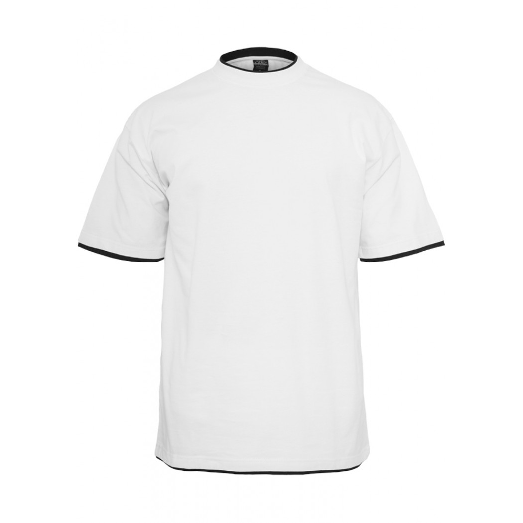 Urban Classics Mens Contrast "Tall" Tee White/Black Urban Classics Mens Contrast "Tall" Tee White/Black