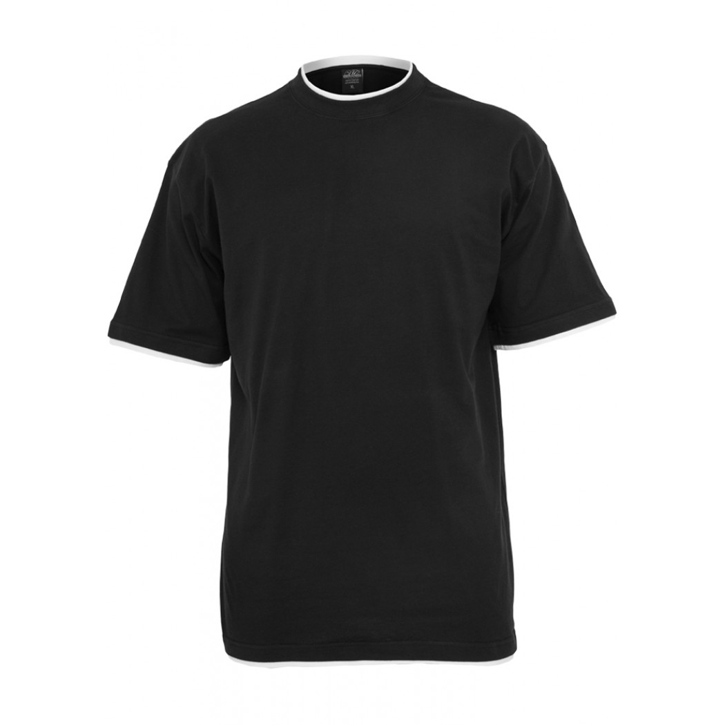 Urban Classics Mens Contrast "Tall" Tee Black/White Urban Classics Mens Contrast "Tall" Tee Black/White